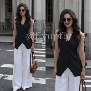 Zara NWT Tailored Vest Black Size M